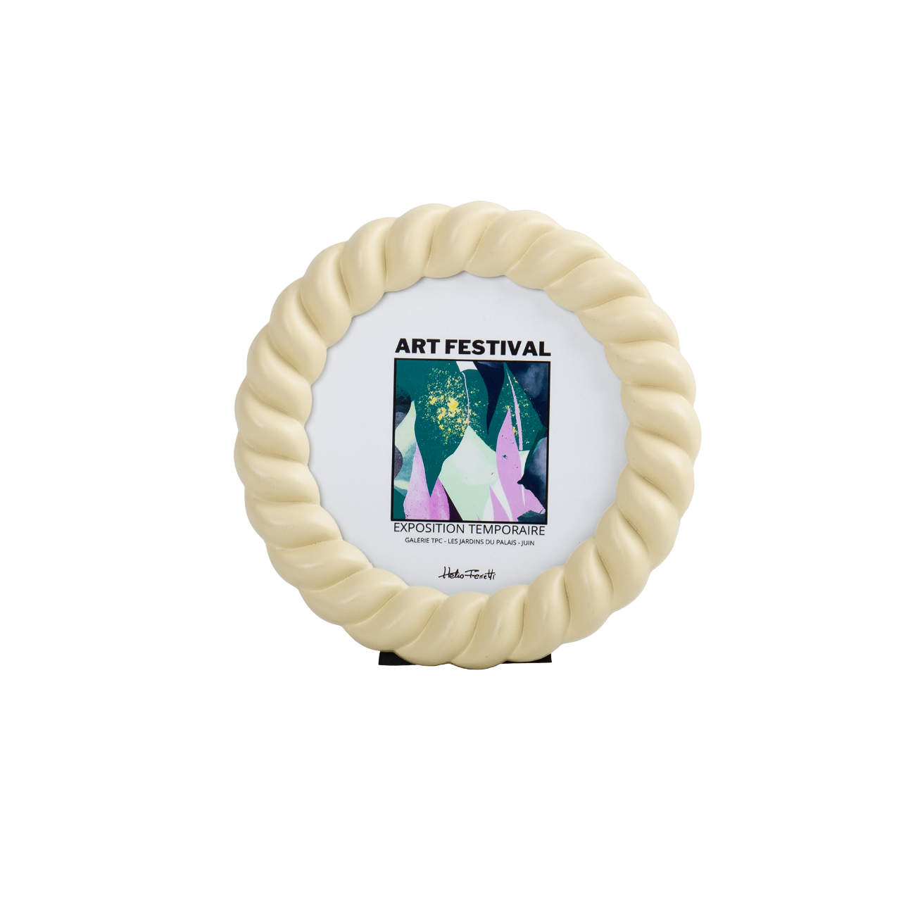Helio Ferretti Oval Braid Photo Frame - Cream