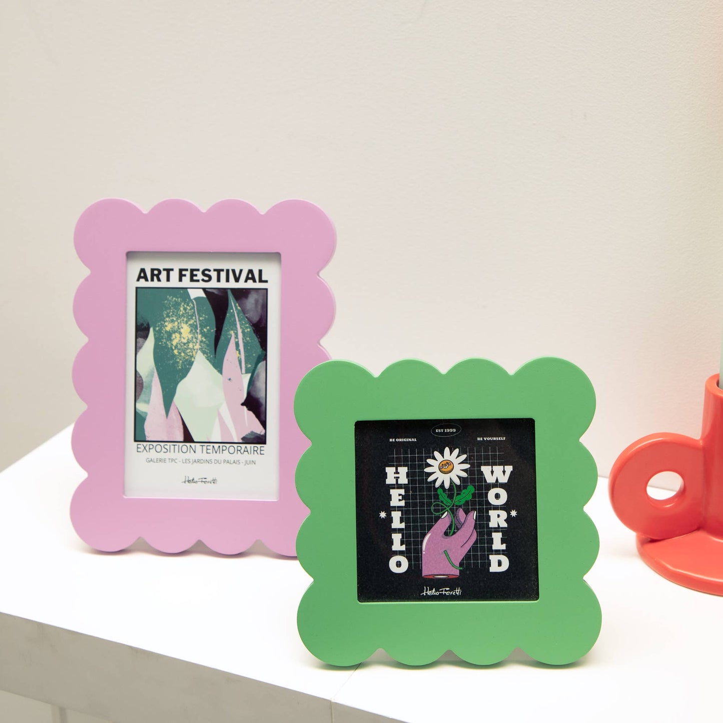 Helio Ferretti Petal Photo Frame - Green: Pink