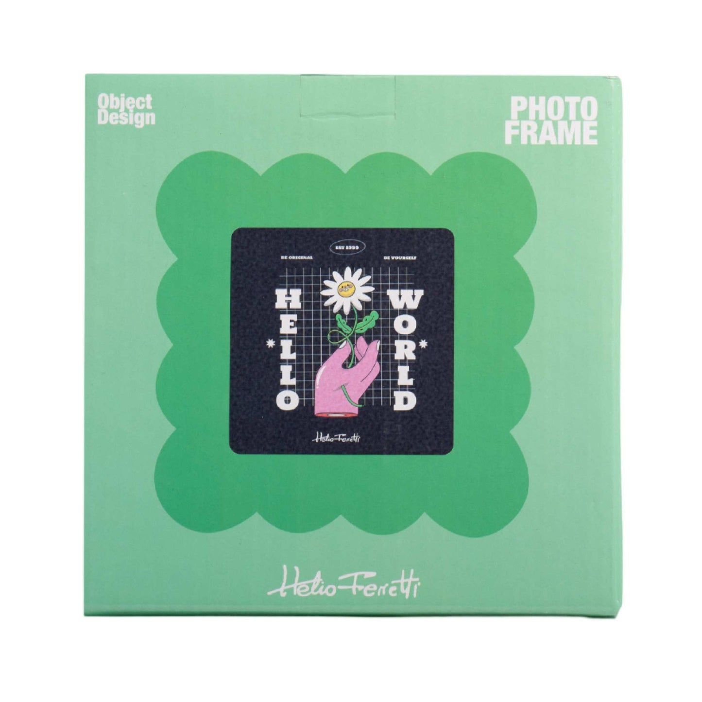 Helio Ferretti Petal Photo Frame Green with organic petal design and compact size for 4x4 photos