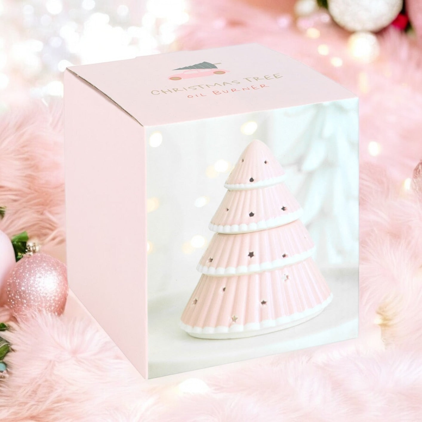 Pink Christmas Tree Wax Burner