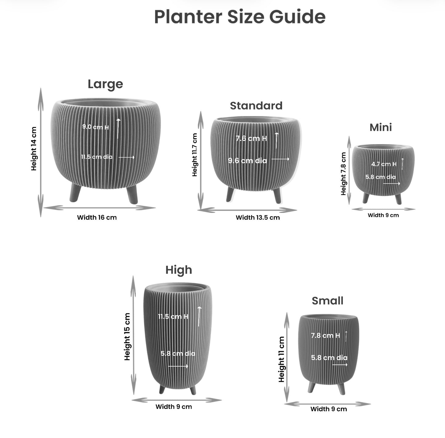 RETRO RIBBED PLANTER SKY TALL