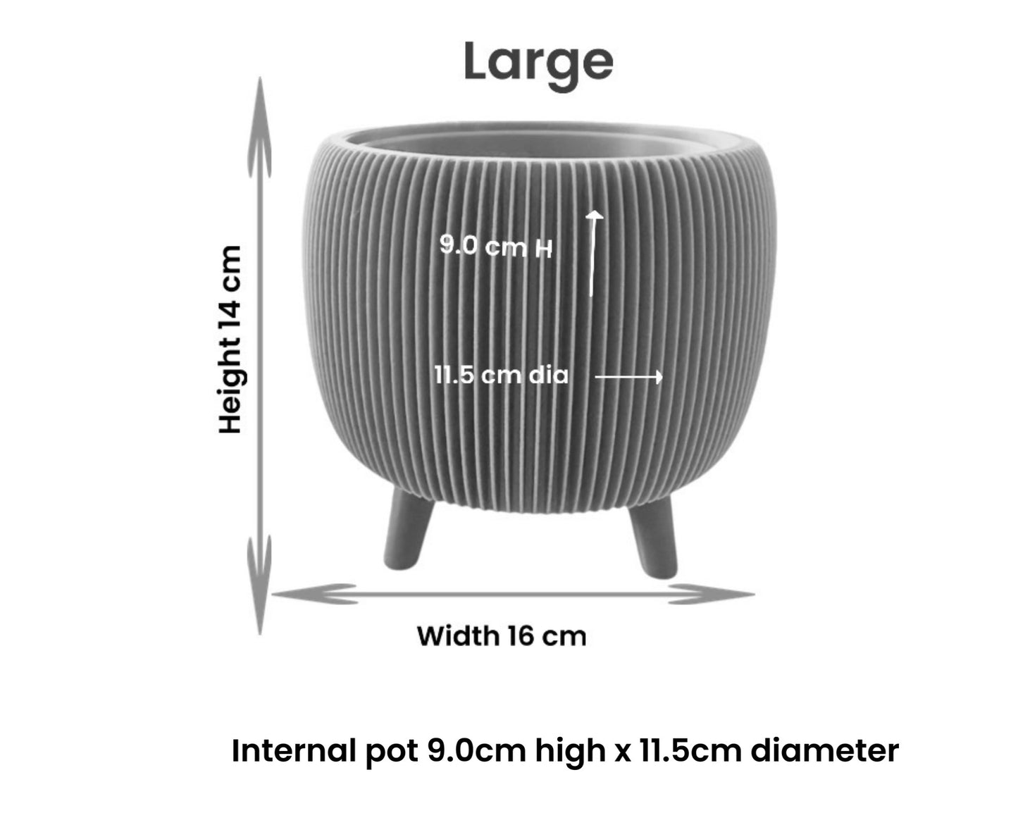 RETRO RIBBED PLANTER SKY LARGE