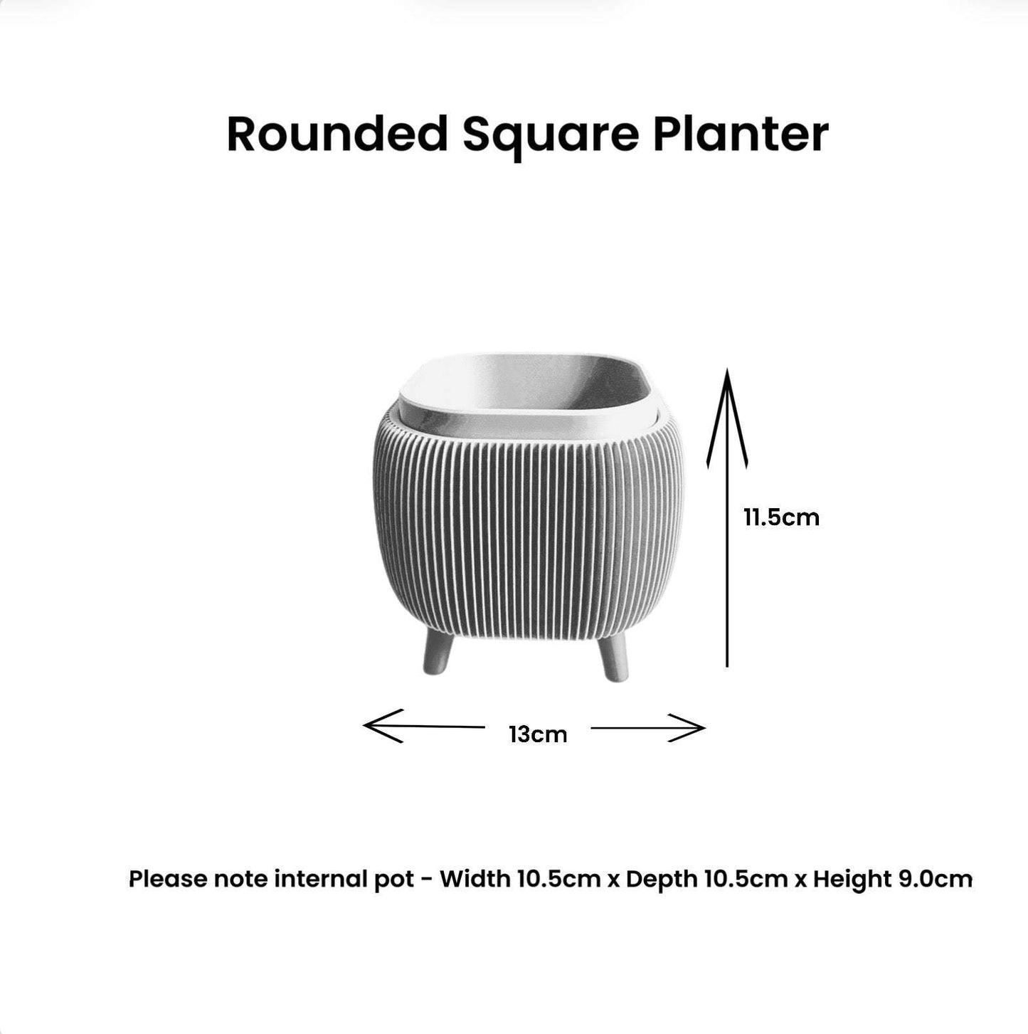 RETRO ROUNDED SQUARE PLANTER TURQUOISE