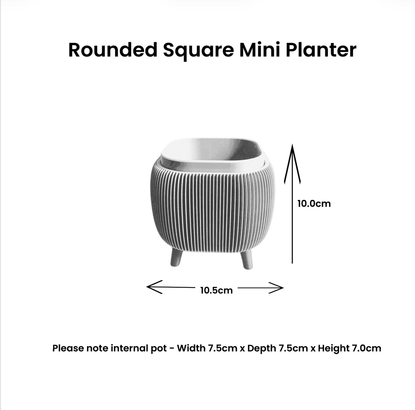 RETRO ROUNDED SQUARE MINI PLANTER LATTE