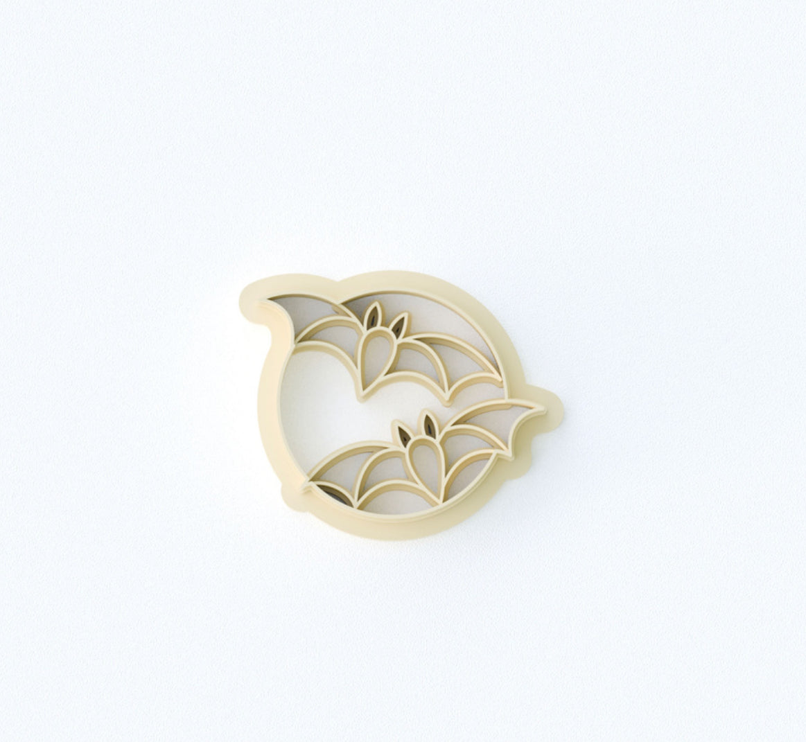 Bat Circle Cutter 25MM for precise Halloween clay crafting with sharp edge and durable UK-made PLA material