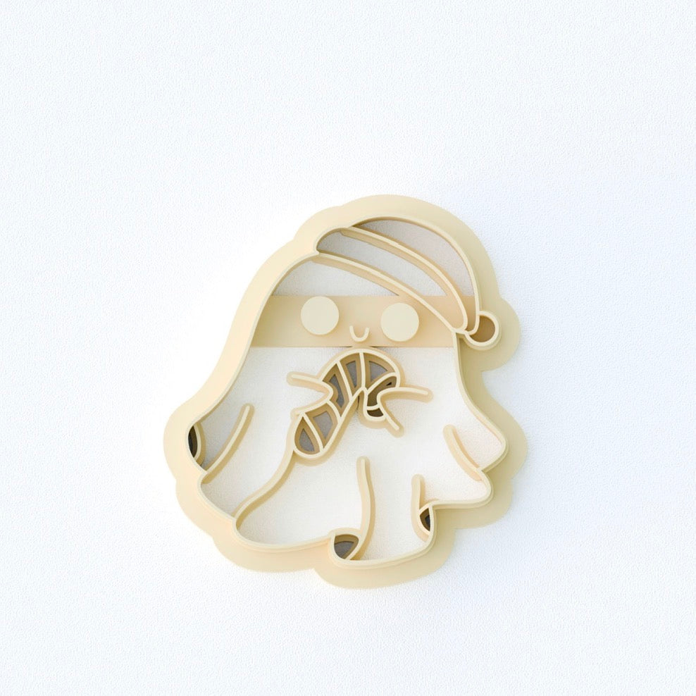 Santa Ghost Candy Cane Cutter 25mm