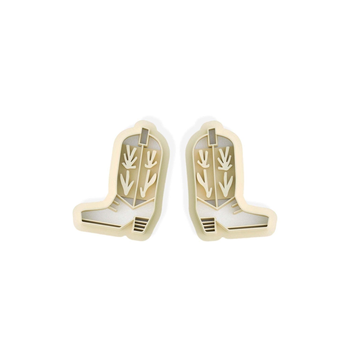 Cowboy Boots Clay Cutter Duo with sharp 25mm edge for precise clay sculpting in high-grade PLA