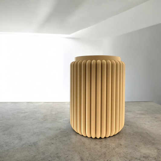 Modern Ribbed Holder Beige