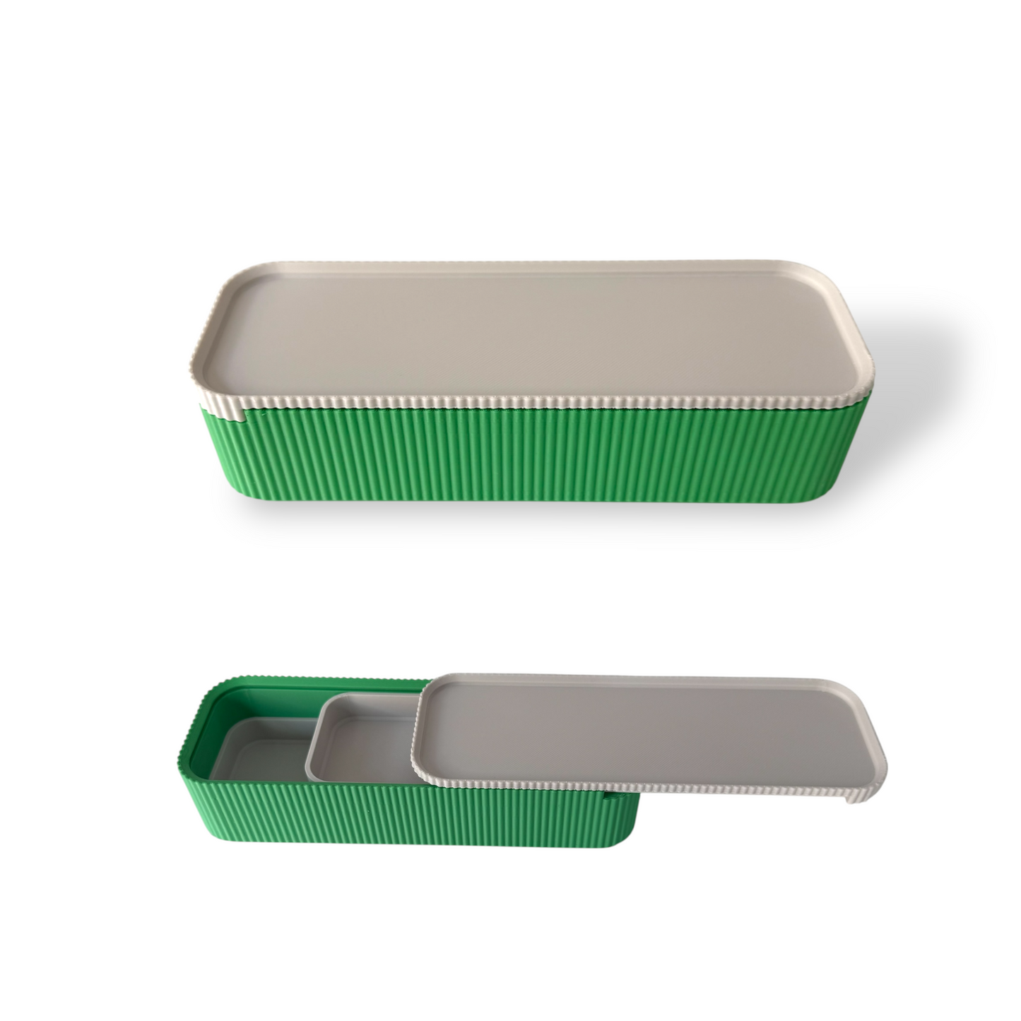 Green Pencil Case with Sliding Lid