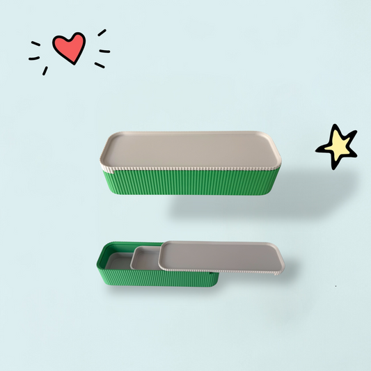 Green Pencil Case with Sliding Lid