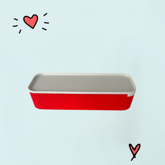 Red Pencil Case with Sliding Lid