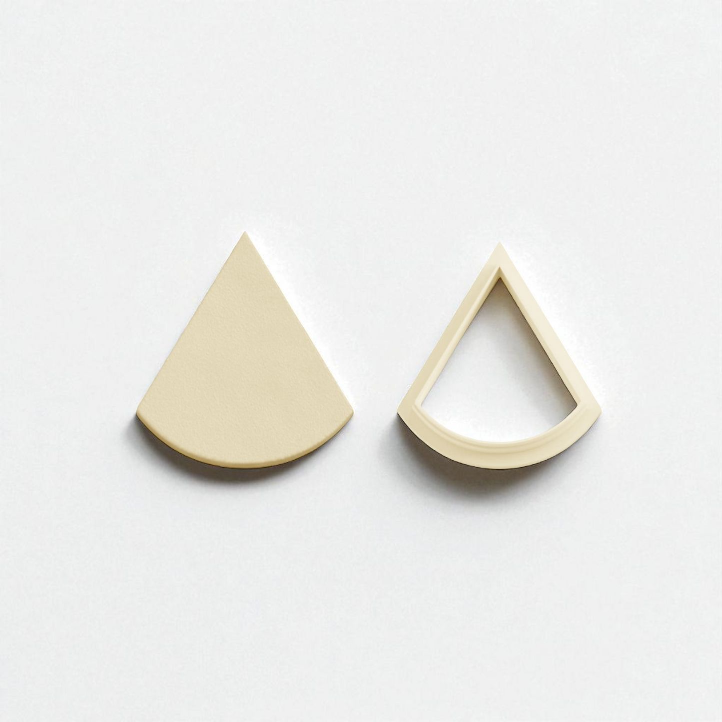 Curved Triangle Duo 20mm and 25mm cutters for precise clay sculpting made from durable UK PLA
