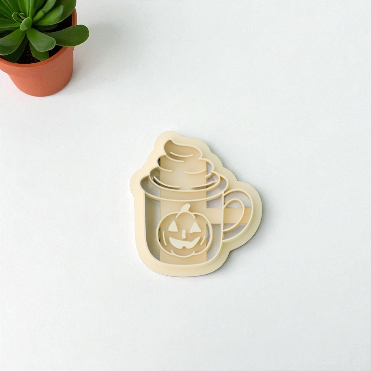 Jack O’ Lantern Mug 25mm clay cutter for detailed Halloween crafting