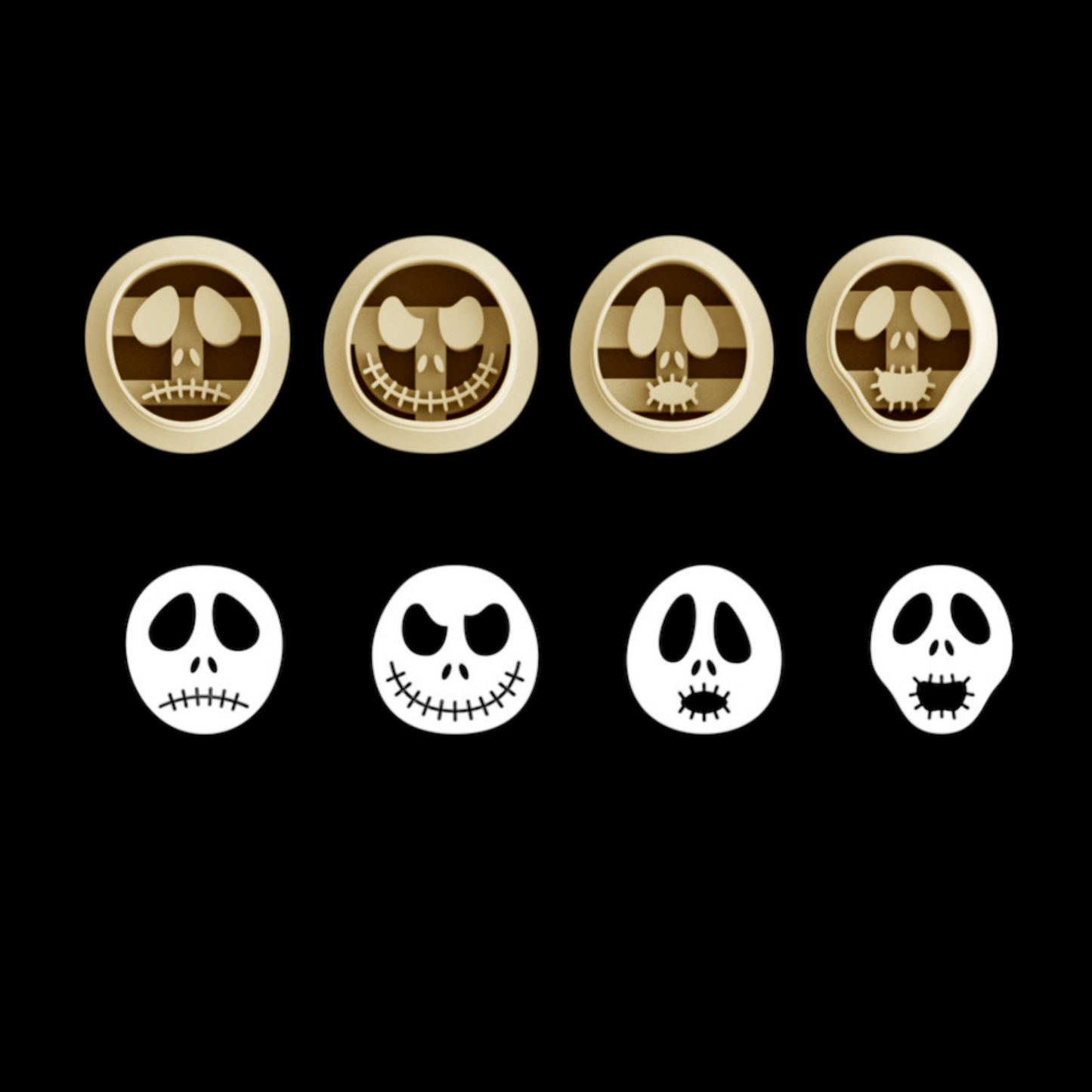 Jack Faces Cutter Set 20mm for precise Halloween clay crafting with sharp cutting edges and durable high-grade PLA material
