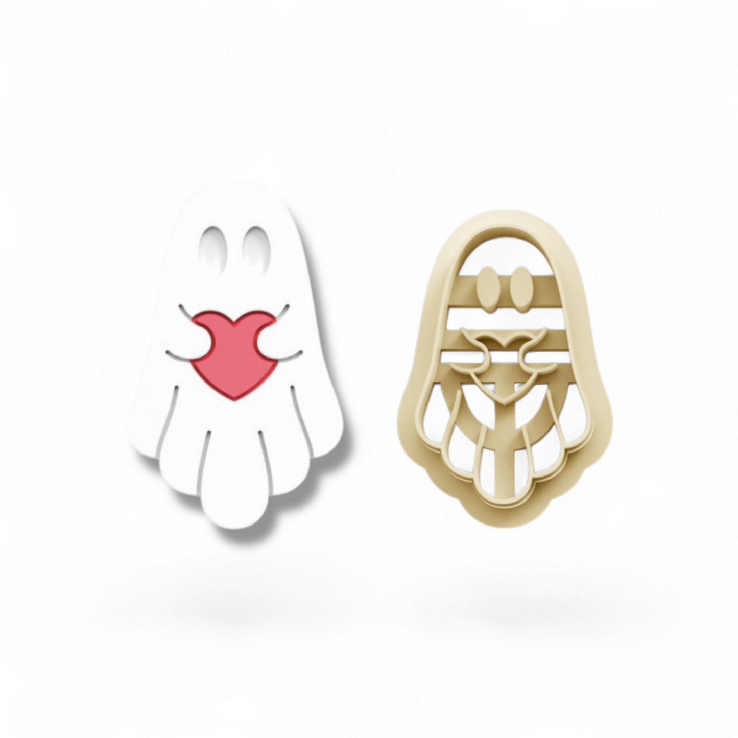 Ghost With Heart Clay Cutter with 25mm sharp edge for precise clay sculpting and durable PLA construction