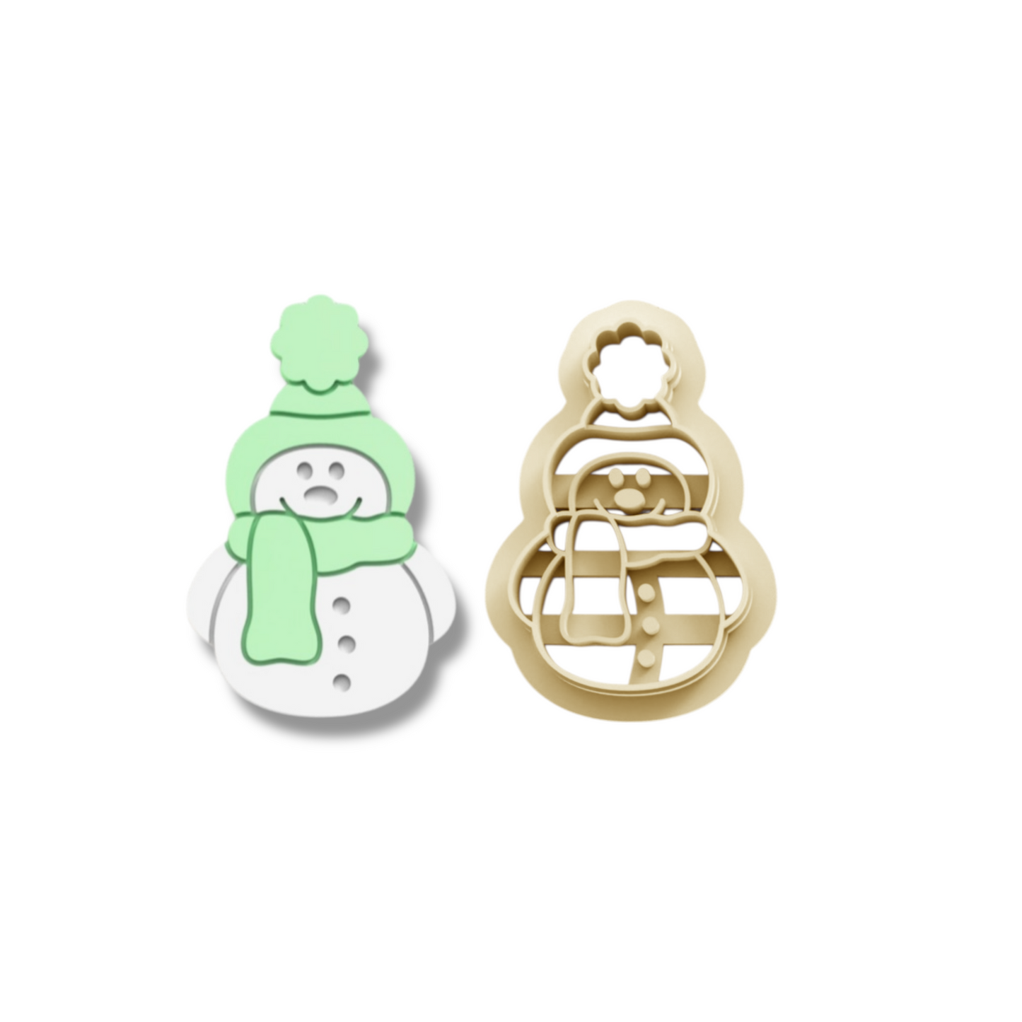 25mm Snowman Cutter for precise clay sculpting made from durable PLA