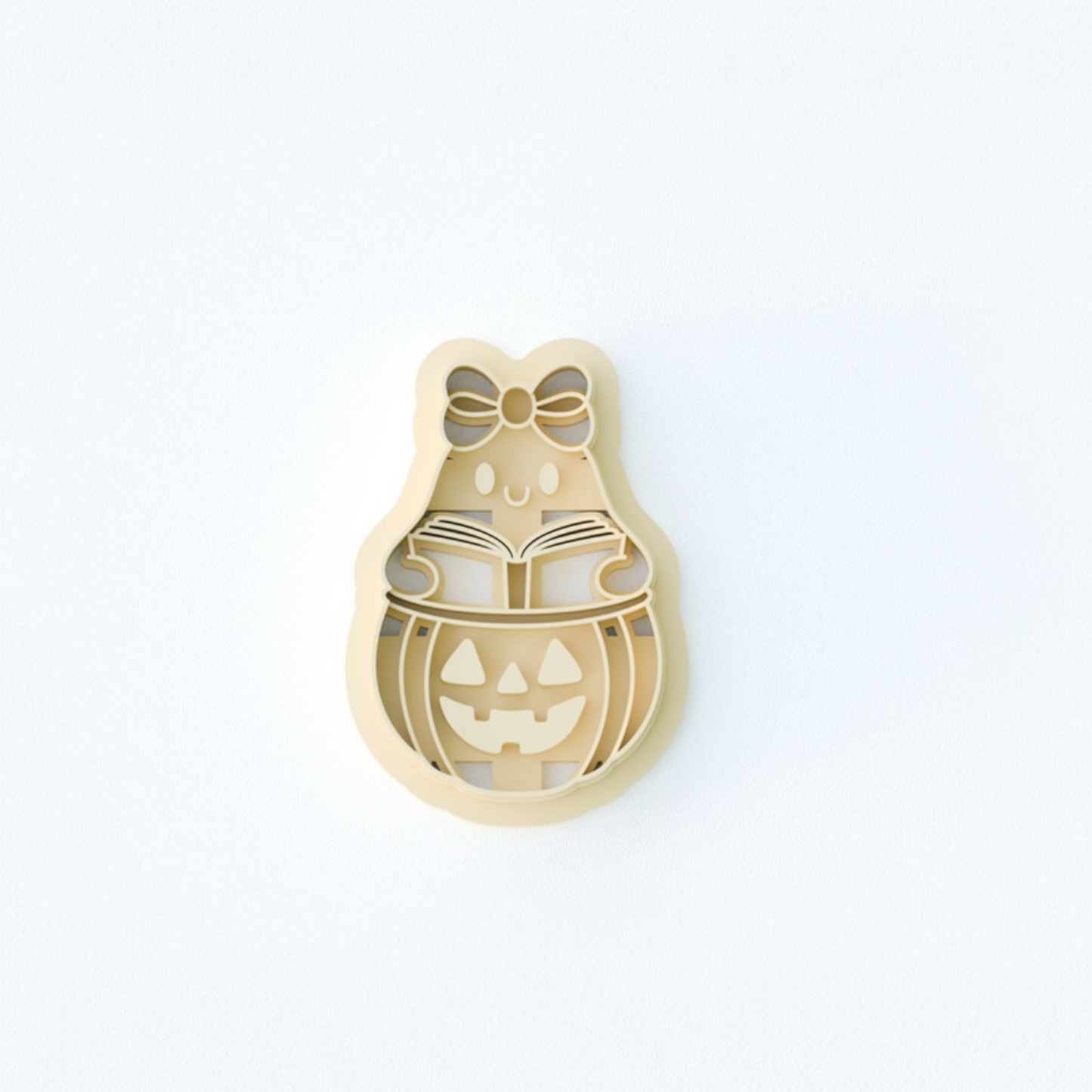 Ghost Pumpkin with Book 30mm clay cutter with sharp edges for detailed sculpting