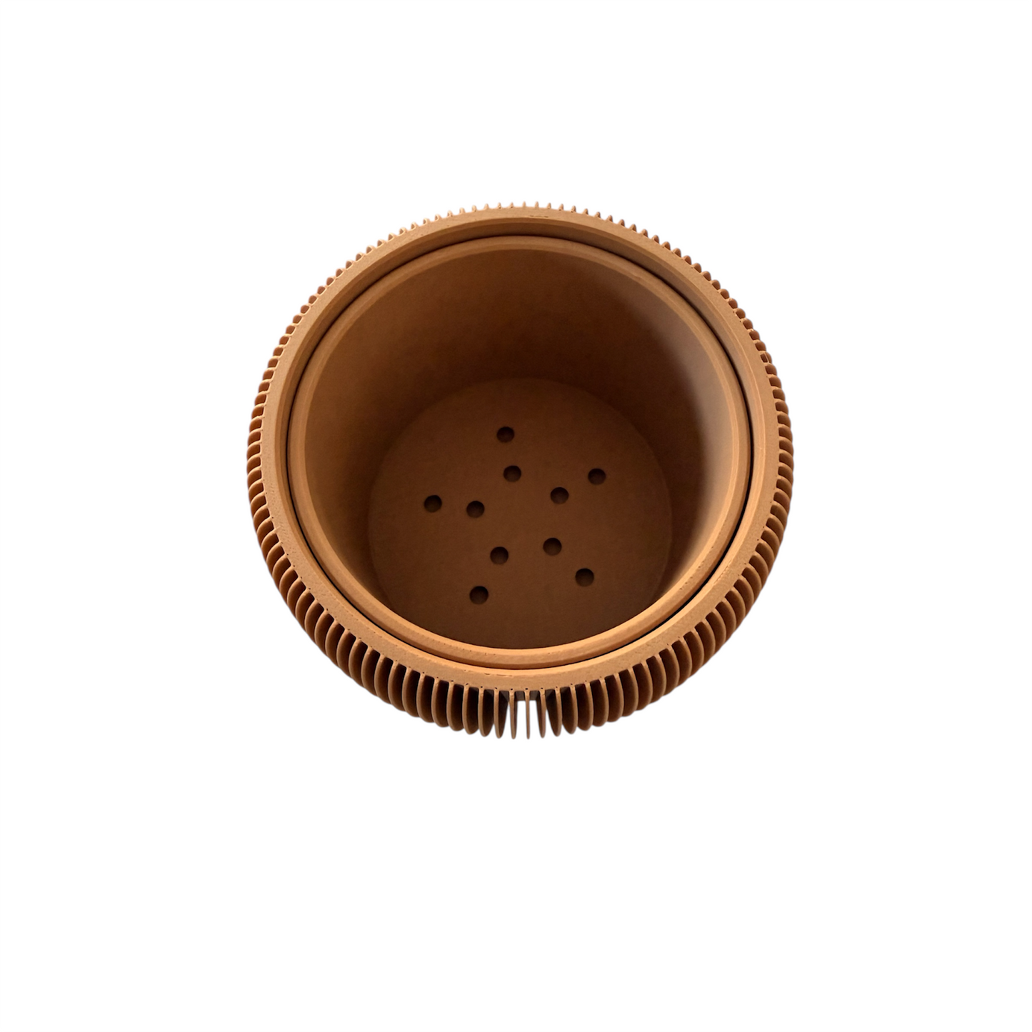 Retro Ribbed Planter - Toffee