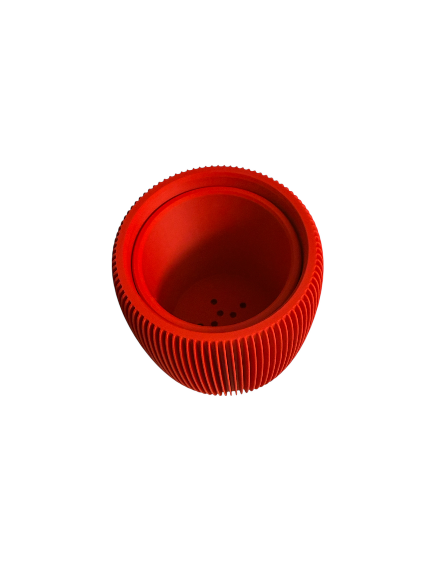 RETRO RIBBED SMALL PLANTER MATTE RED
