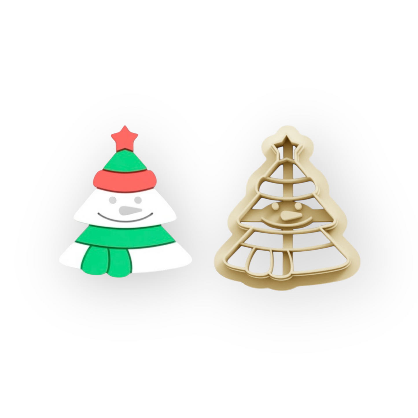 Snowman Tree Cutter 25mm for precise clay sculpting with sharp edge and durable PLA material