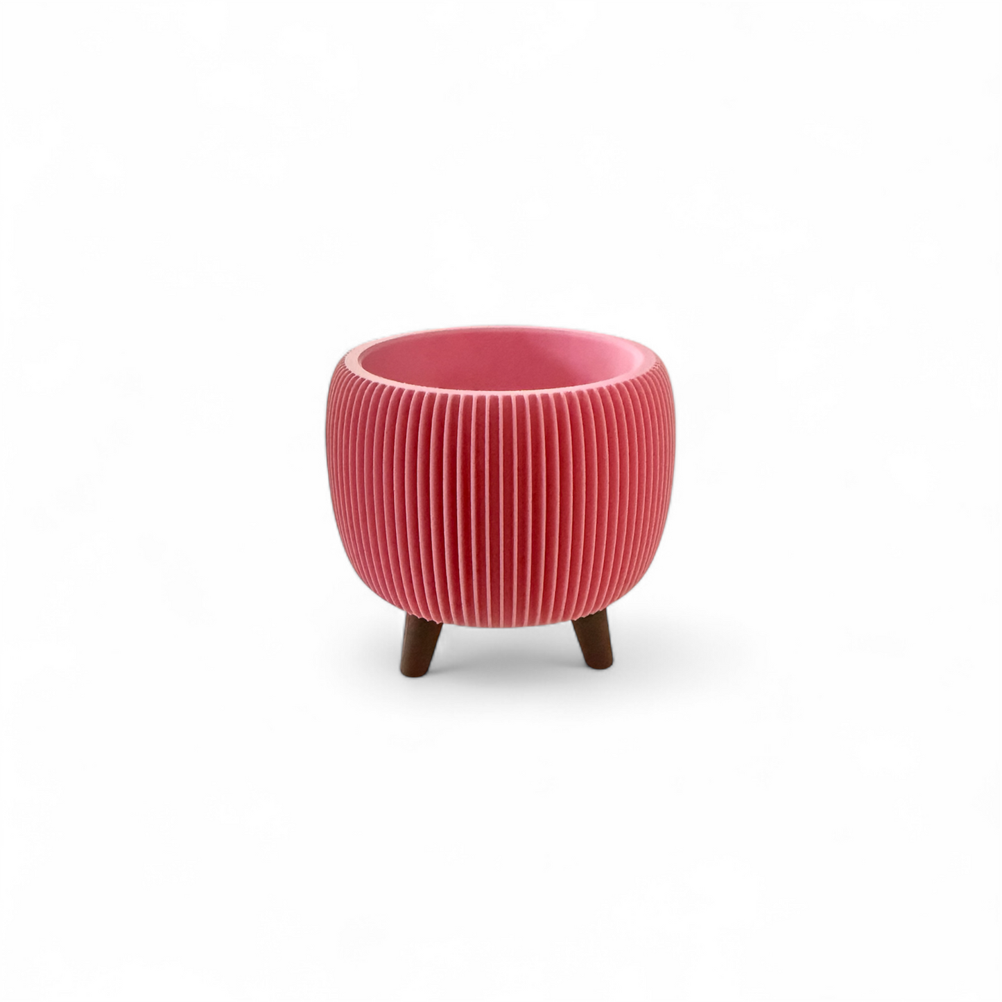 Retro Ribbed Mini Planter - Pink