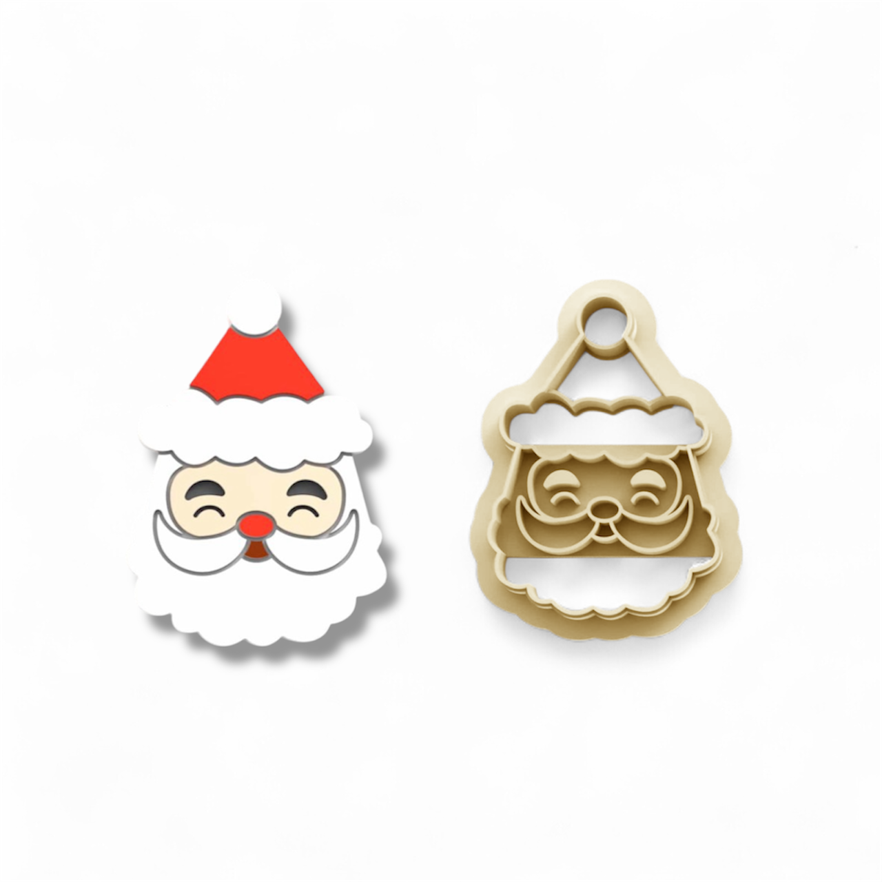 Santa Face Polymer Clay Cutter 25mm made from high-grade PLA with sharp edge for precision crafting