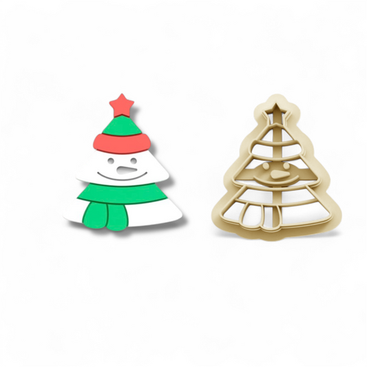 Snowman Tree Polymer Clay Cutter 25mm