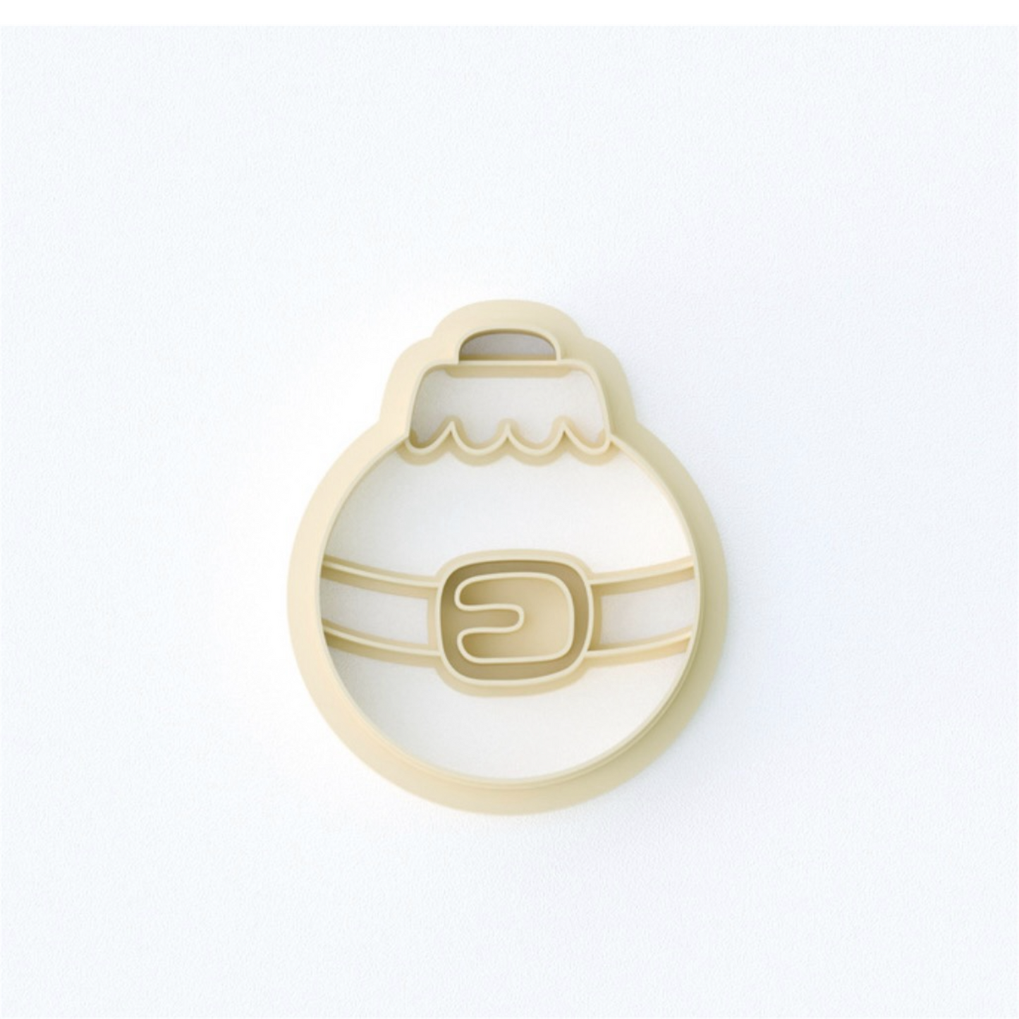 Santa Belt Bauble clay cutter 25mm for festive crafting