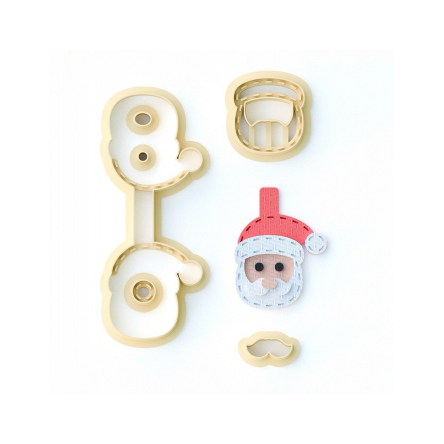 Santa Keychain Cutter 45mm high-grade PLA festive polymer clay cutter with sharp edge for precision crafting