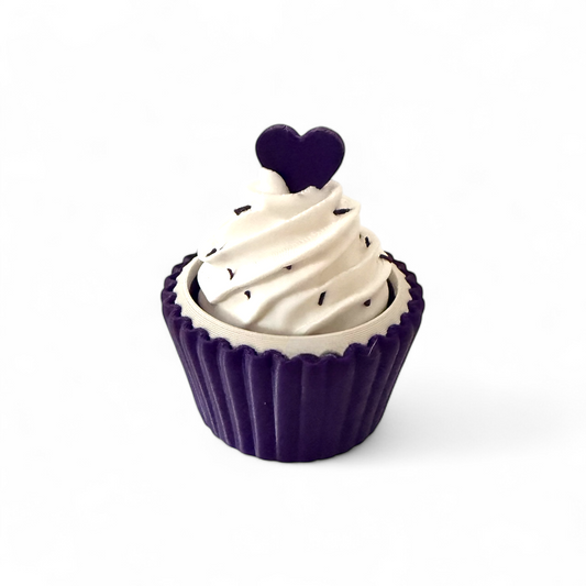 Purple Heart Cupcake Fidget Clicker/Spinner
