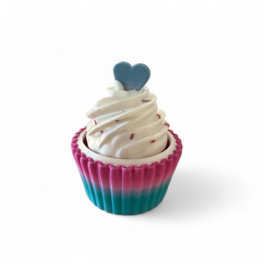Heart Cupcake Fidget Clicker/Spinner Metallic