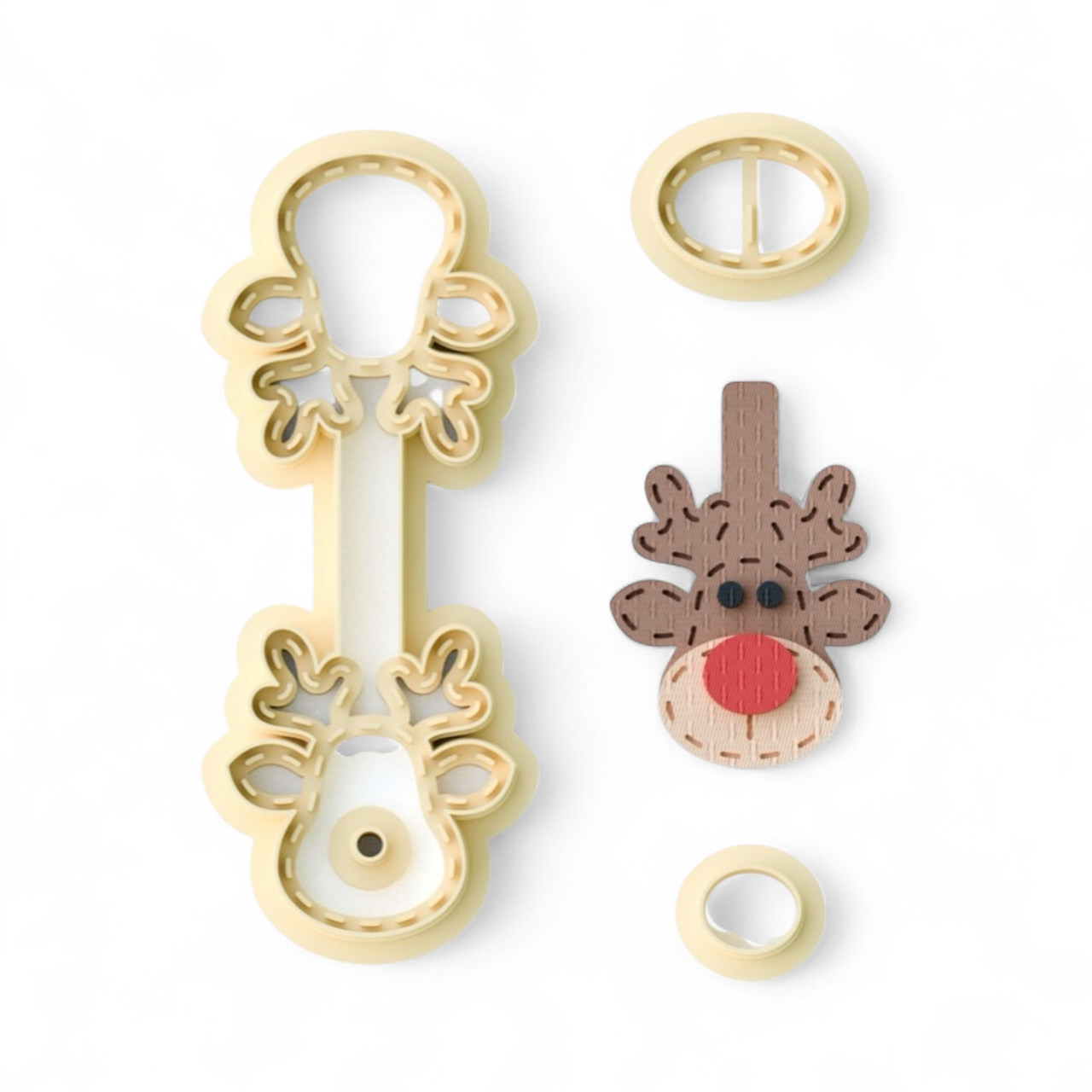 Reindeer Keychain Cutter 45mm made from high grade PLA for precise crafting