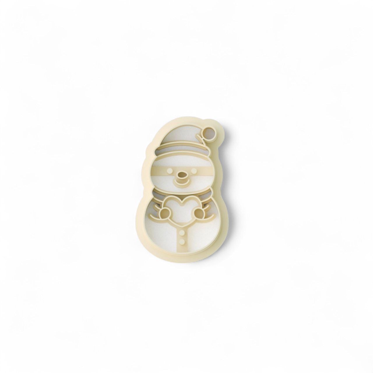 Snowman with Heart Cutter 30mm high-grade PLA festive cookie cutter