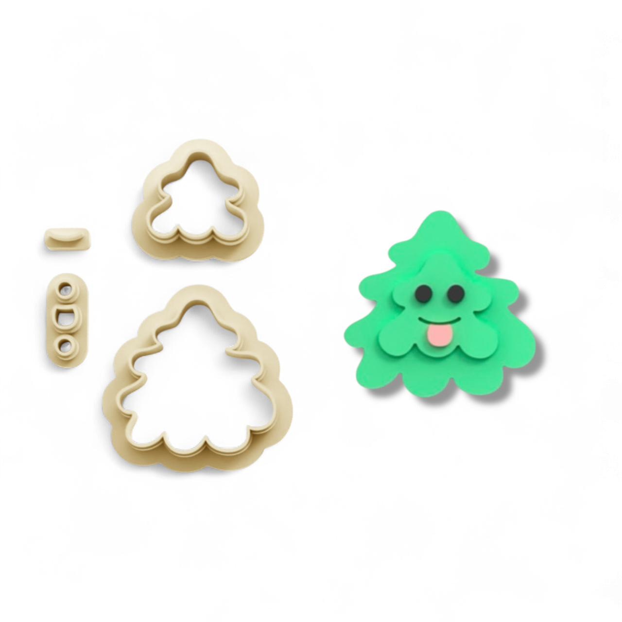 Melted Christmas Tree 25mm cutter set for festive crafting made from high-grade PLA