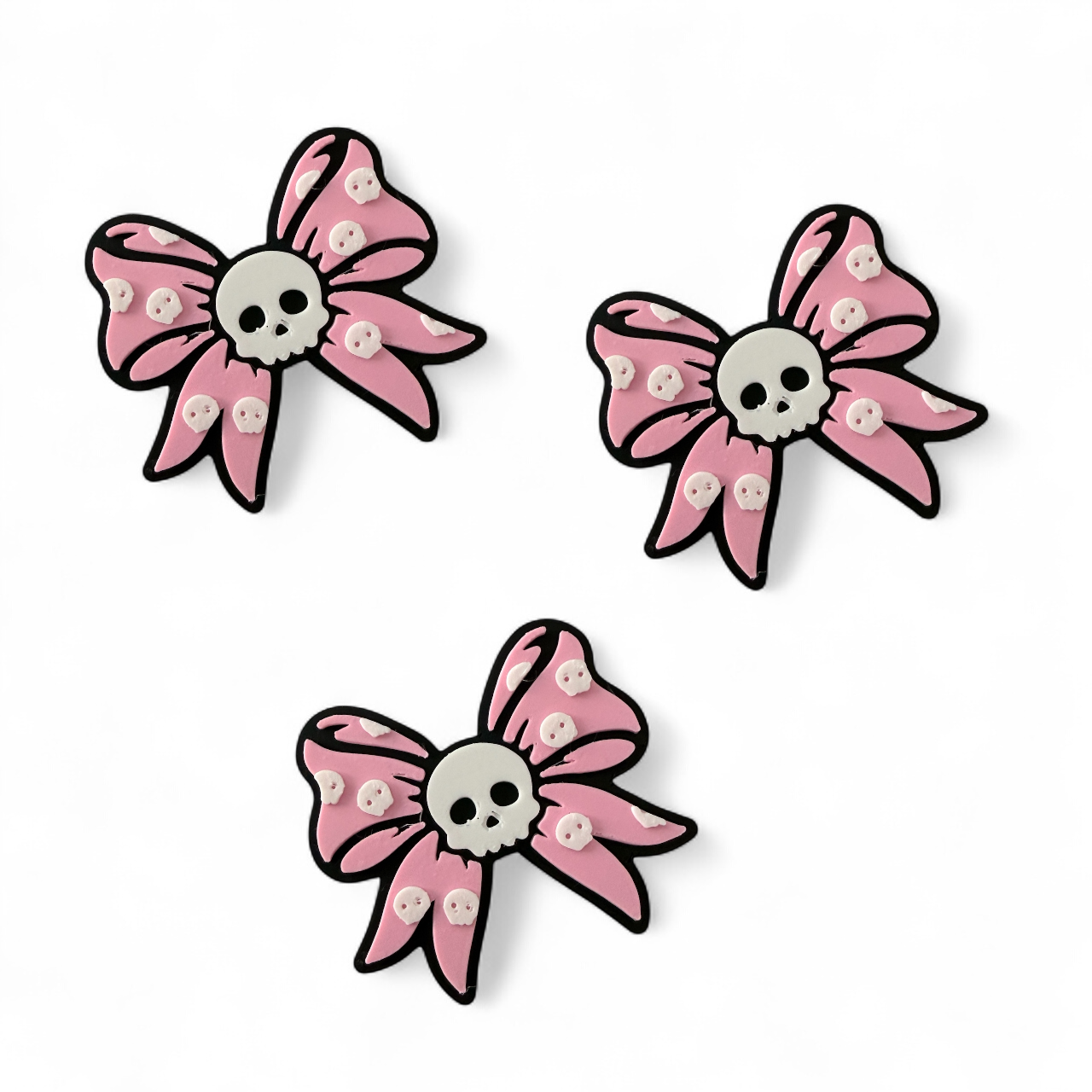 Straw Topper - Pink Bow Skeleton