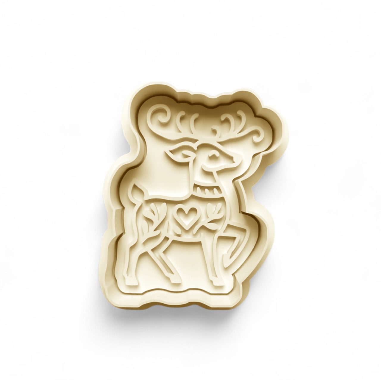 Nordic Reindeer Cookie/Fondant Cutter for festive baking with detailed reindeer design