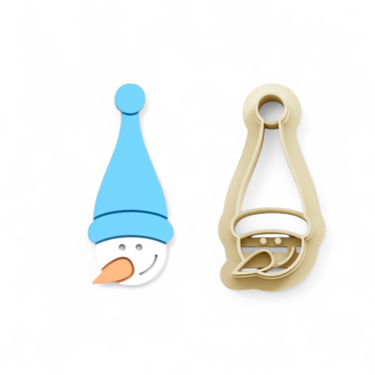 Snowman Face 30mm drop shape clay cutter made in UK with sharp edge for festive crafting