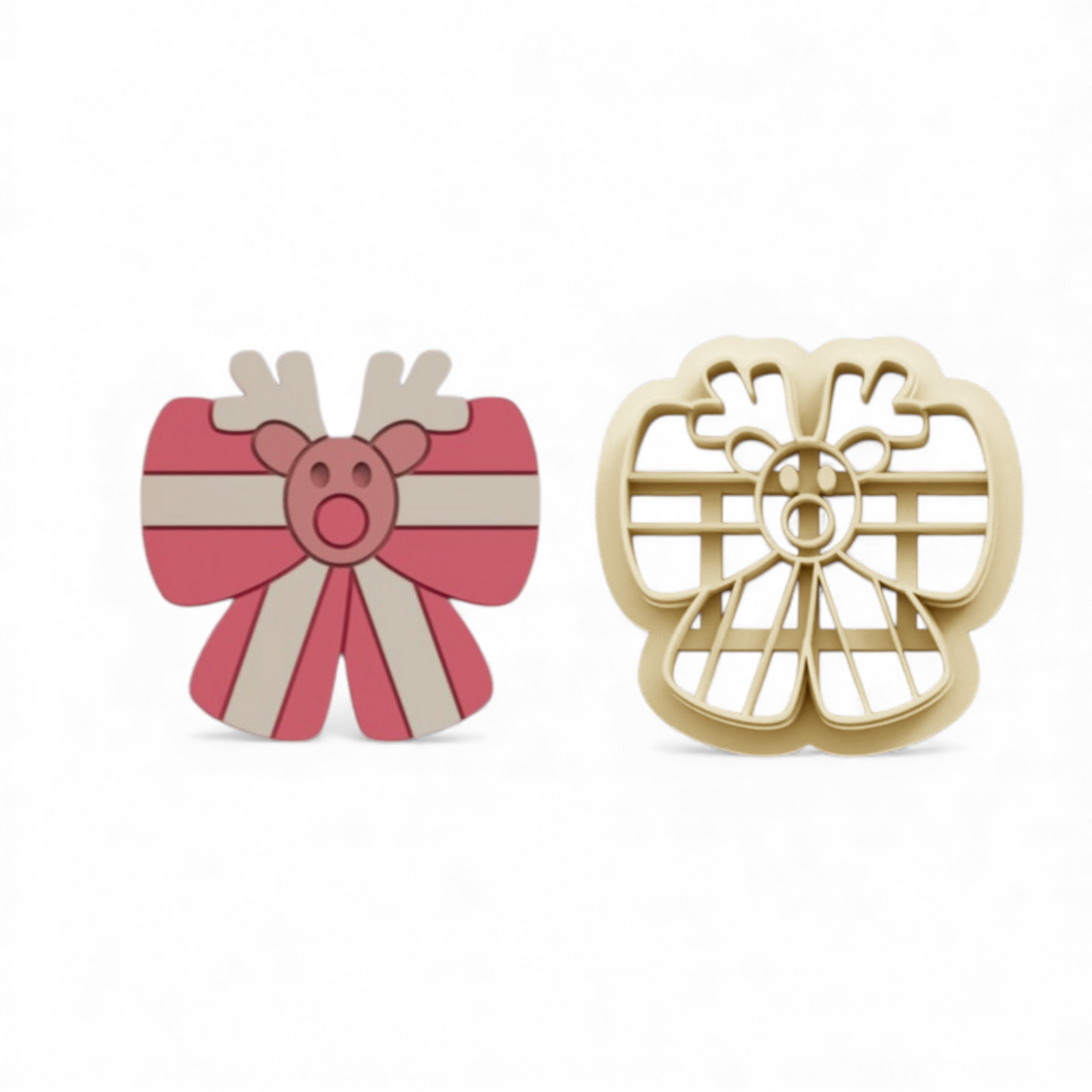 Reindeer Bow 25mm cutter made in the UK with sharp edge for festive crafting