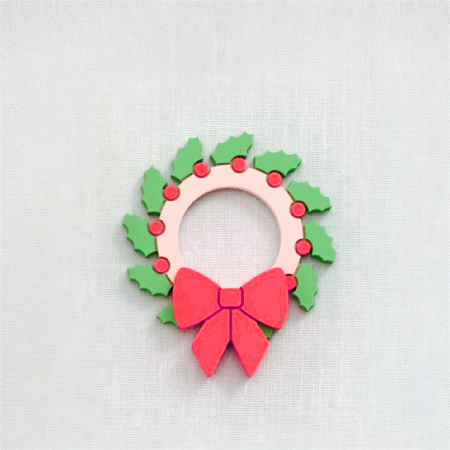 Christmas wreath with ribbon cutter 25mm high grade PLA festive crafting tool