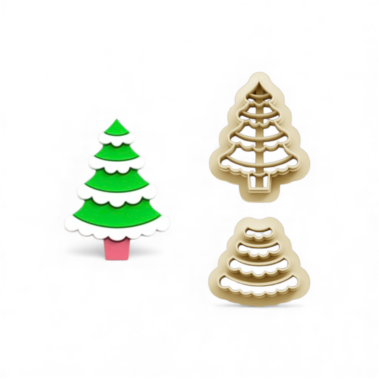 Snowy Christmas Tree 25mm cutter for precise holiday crafts made of high-grade PLA