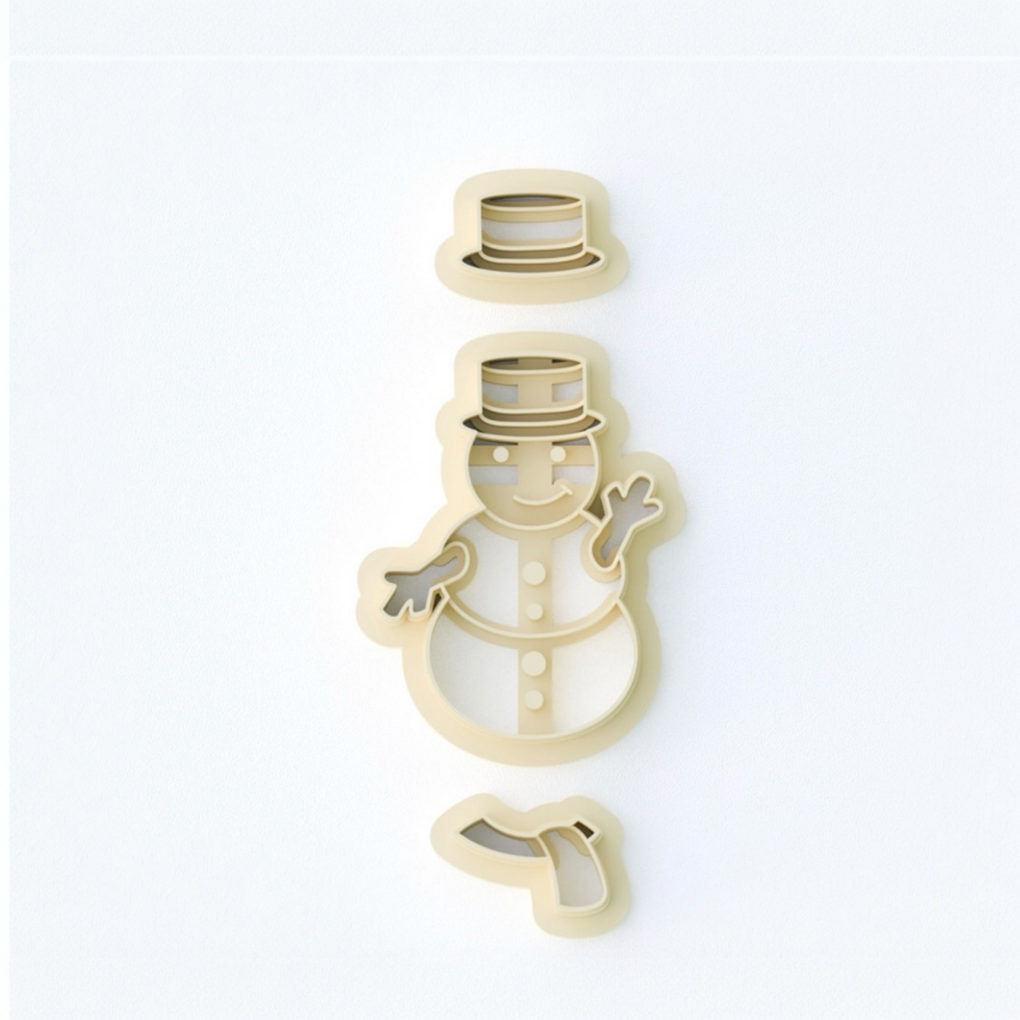 Snowman with hat and scarf cookie cutters 30mm made from high-grade PLA for festive crafts