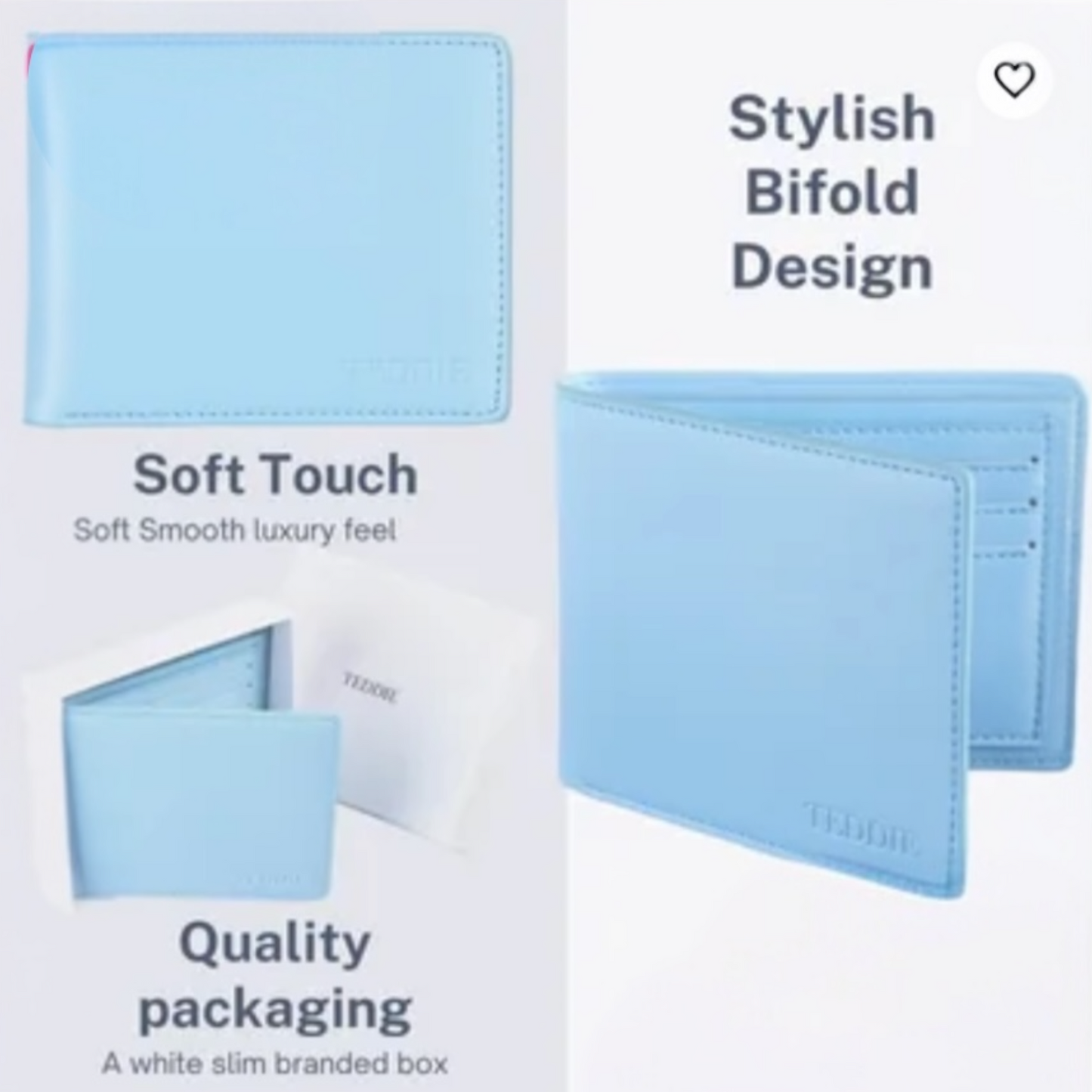 Teddie London Luxury Soft Blue Wallet Purse