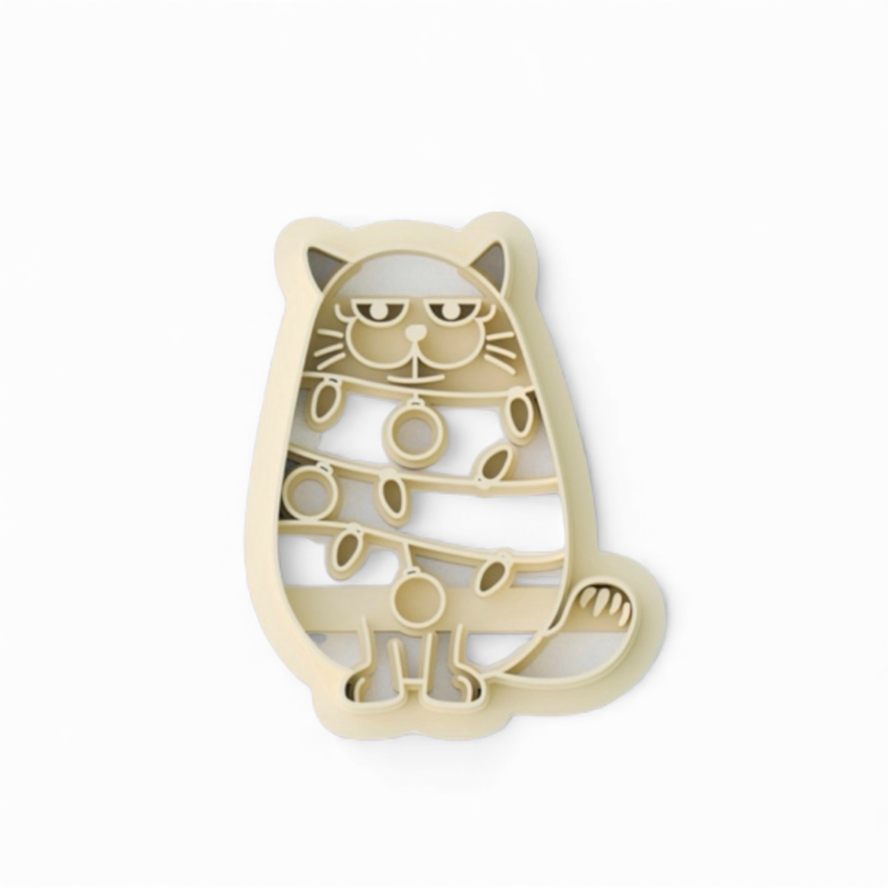 Cat in Lights Clay Cutter 30mm with sharp edge for precision crafting