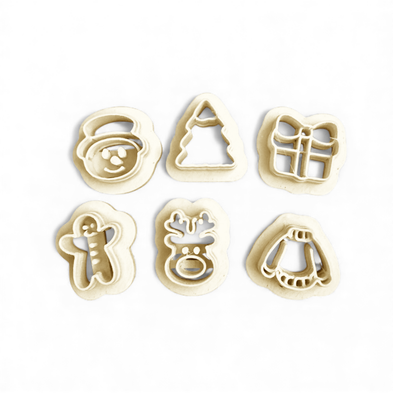 Mini Christmas Set 1 with six 15mm festive cutters for polymer clay and fondant crafts