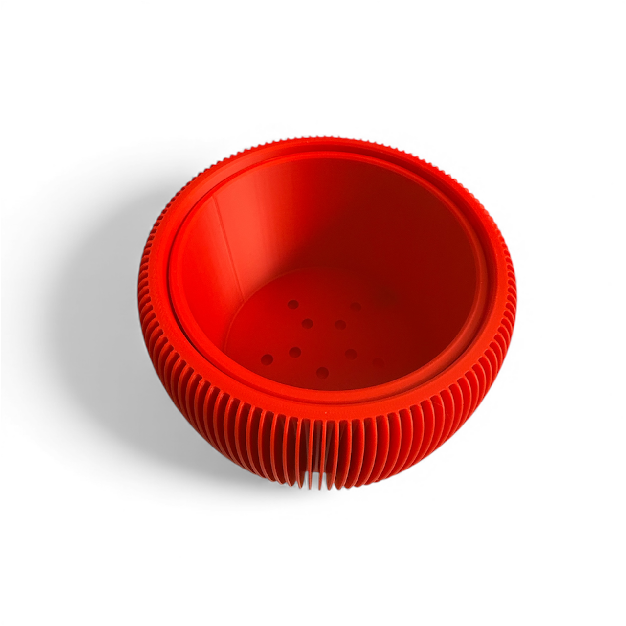 RETRO RIBBED PLANTER RED SATIN