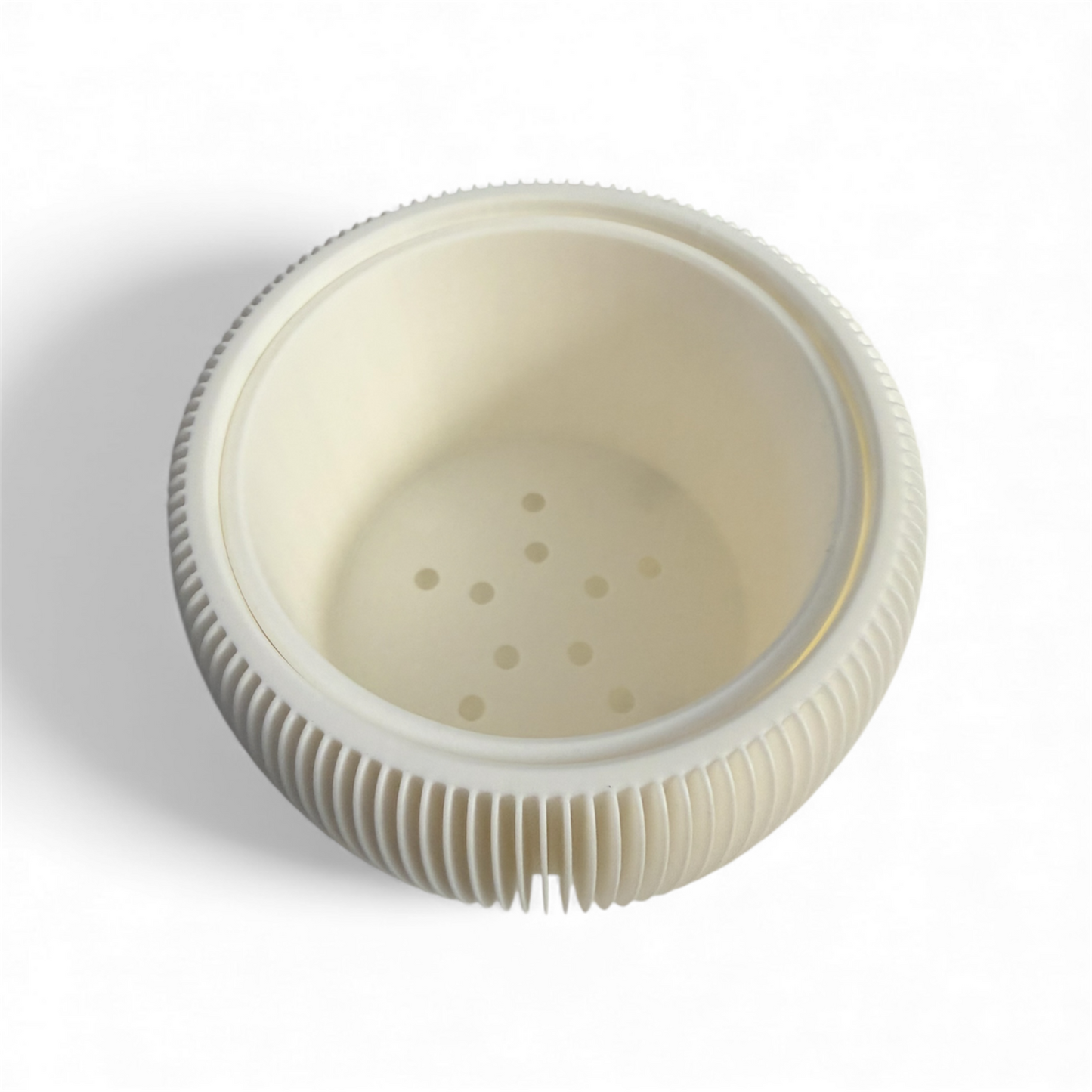 RETRO RIBBED PLANTER SATIN WHITE