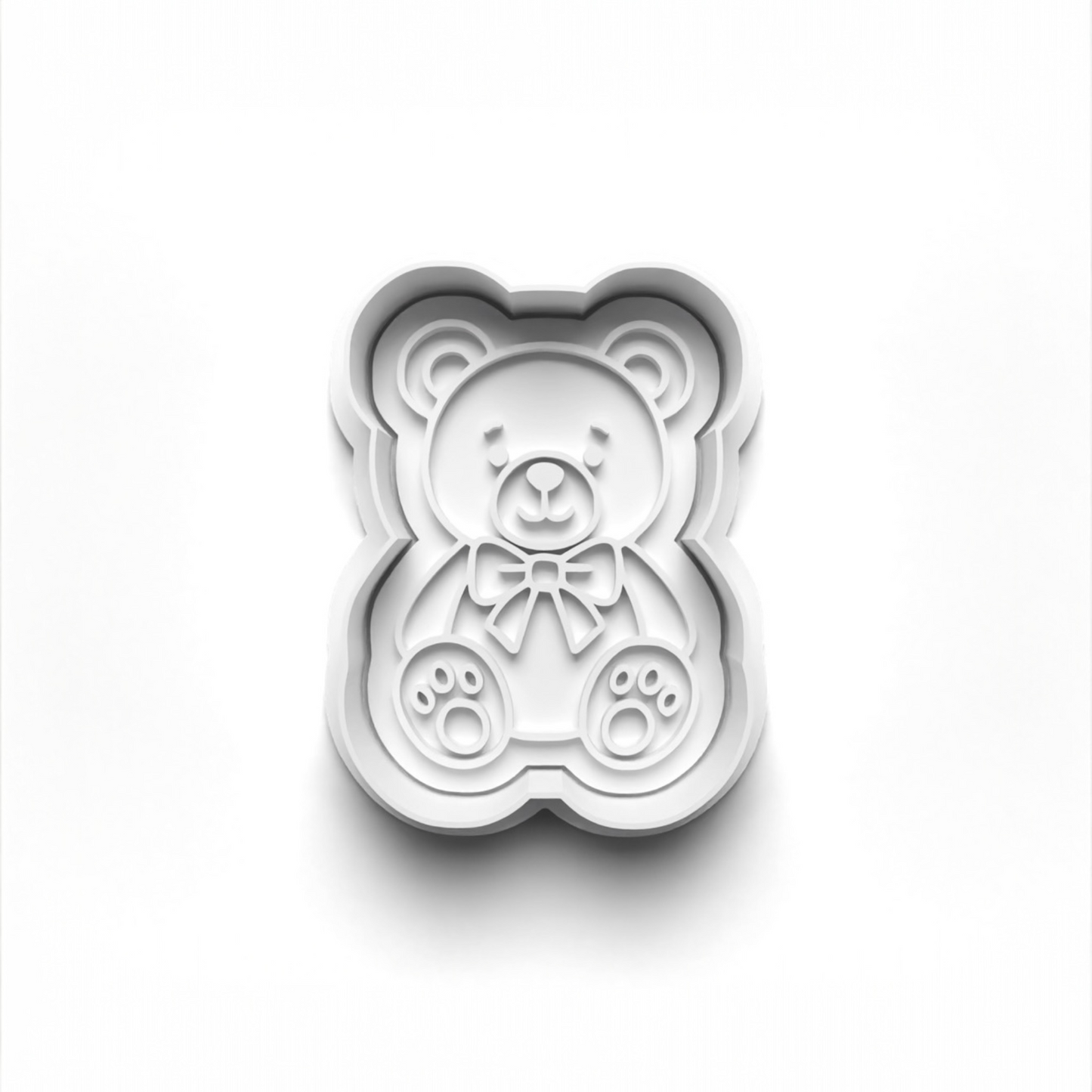 Teddy bear 1st birthday cookie cutter for dough and fondant shaping, 7.5cm x 5.5cm