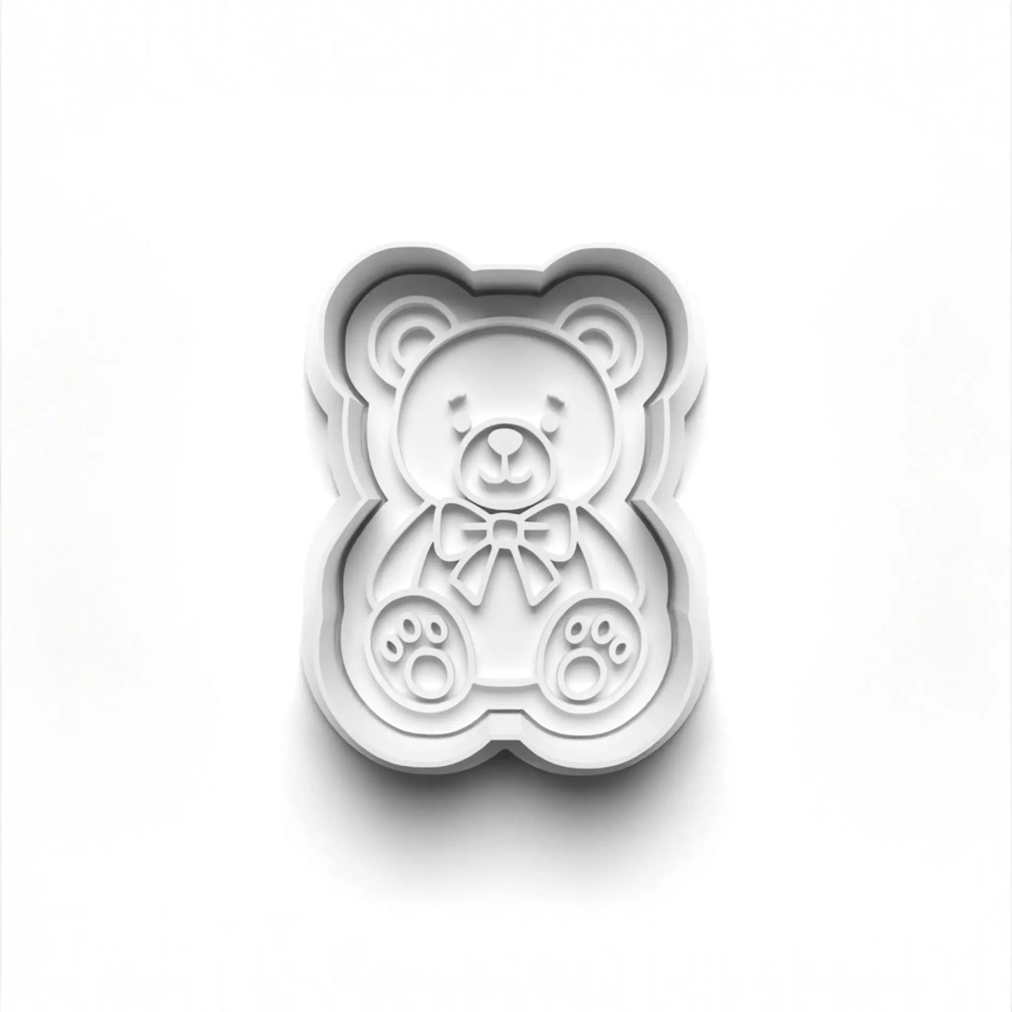 Teddy bear 1st birthday cookie cutter for dough and fondant shaping, 7.5cm x 5.5cm