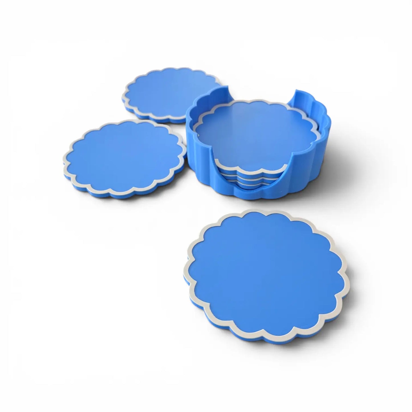 RETRO SCALLOPED COASTER SET BLUE Millees