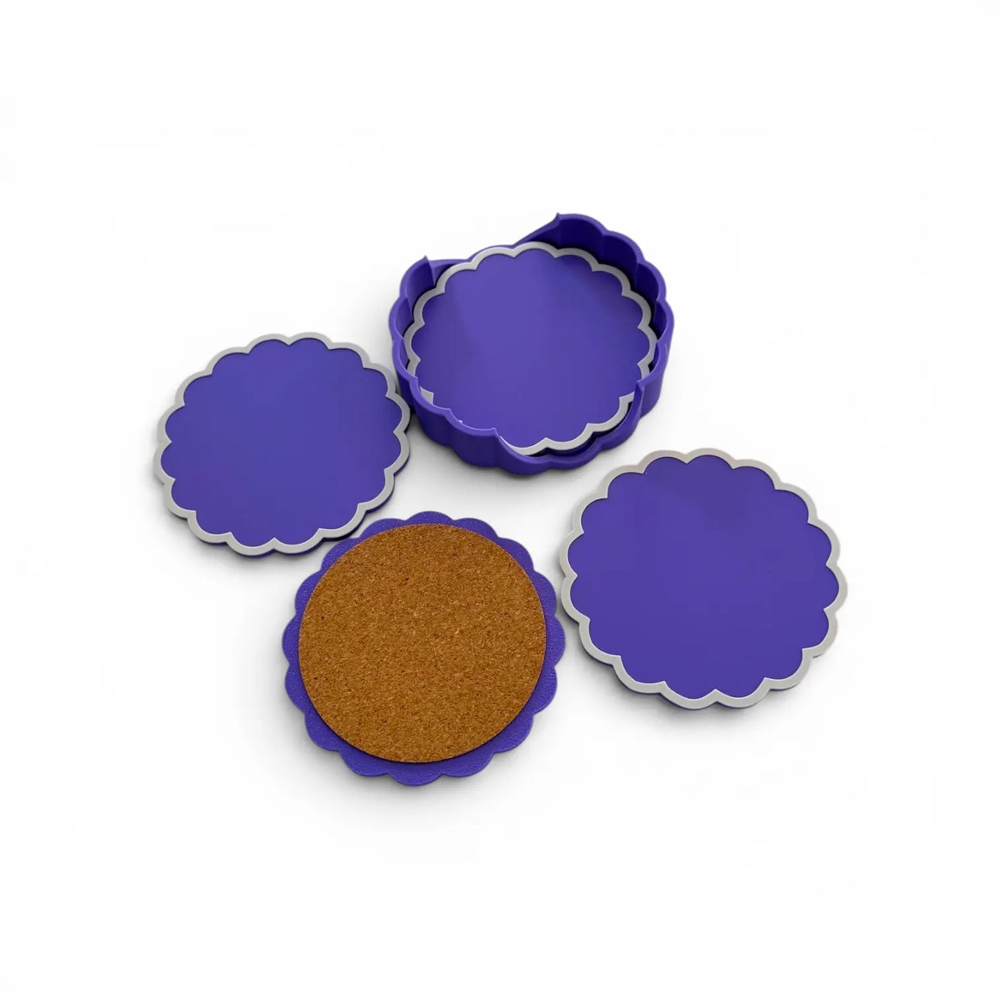 RETRO SCALLOPED COASTER SET PURPLE Millees